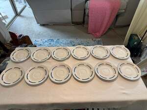 Set of 12 Home Style Country Goose Stoneware Saucers